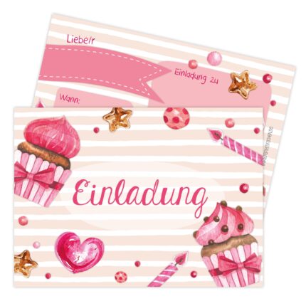 Einladungskarten Törtchen rosa – Förderung von Kommunikation und Ritualen