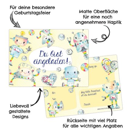 Einladungskarten Roboter – Förderung sozialer Interaktion und Kommunikation