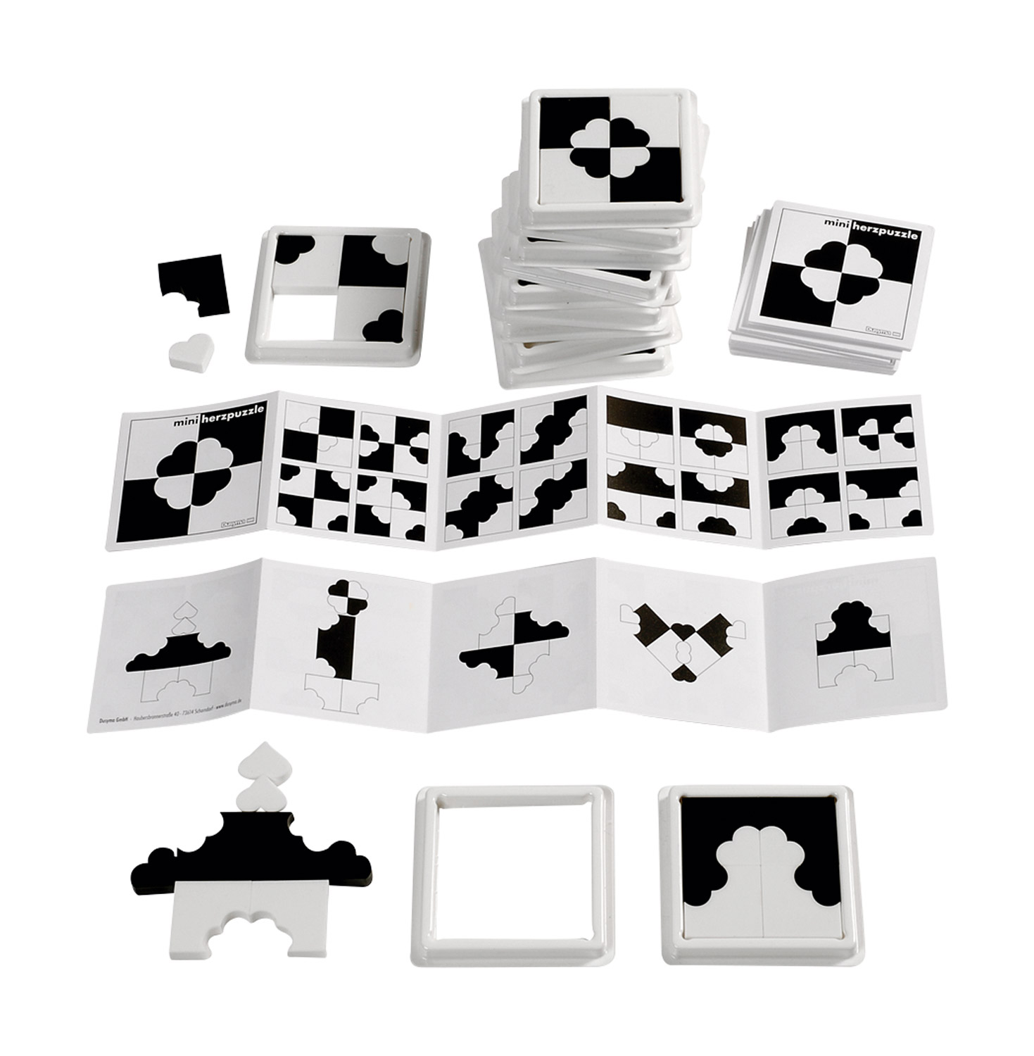 Herzpuzzle mini s/w: Feinmotorik und Kreativität im Kleinformat