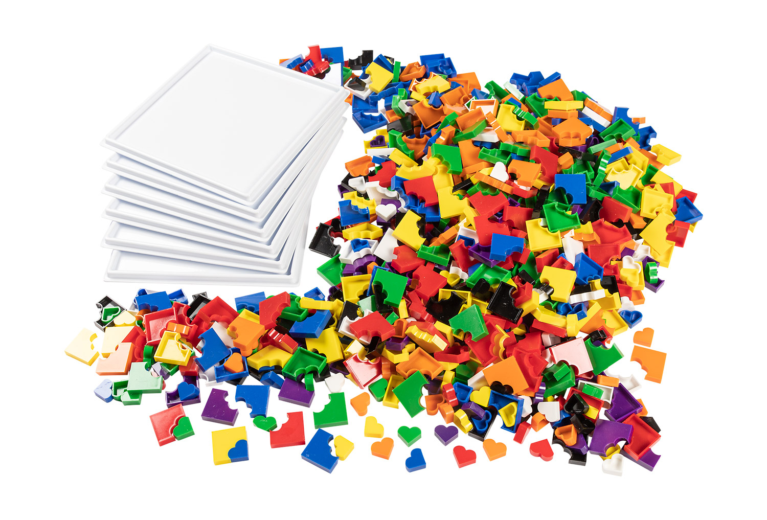 Herzpuzzle-Set: Formen legen und Muster gestalten