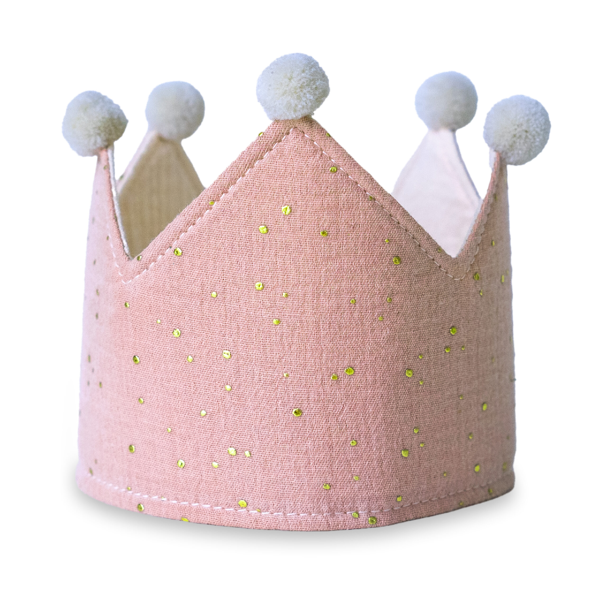 Musselinkrone Rosa mit goldenen Akzenten für Geburtstagsrituale