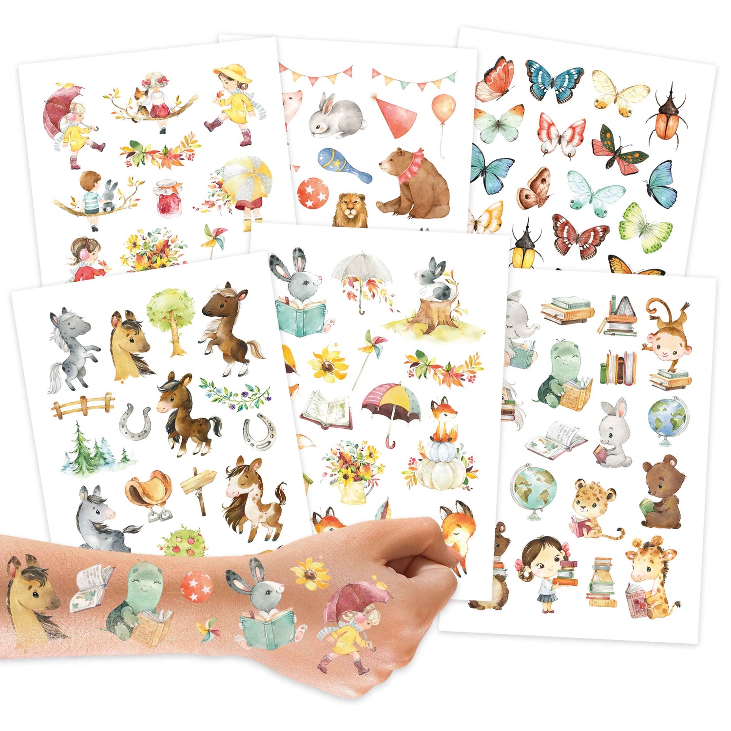 Kindertattoos Pferde & Lesefreunde – Kreativer Ausdruck für die Kita