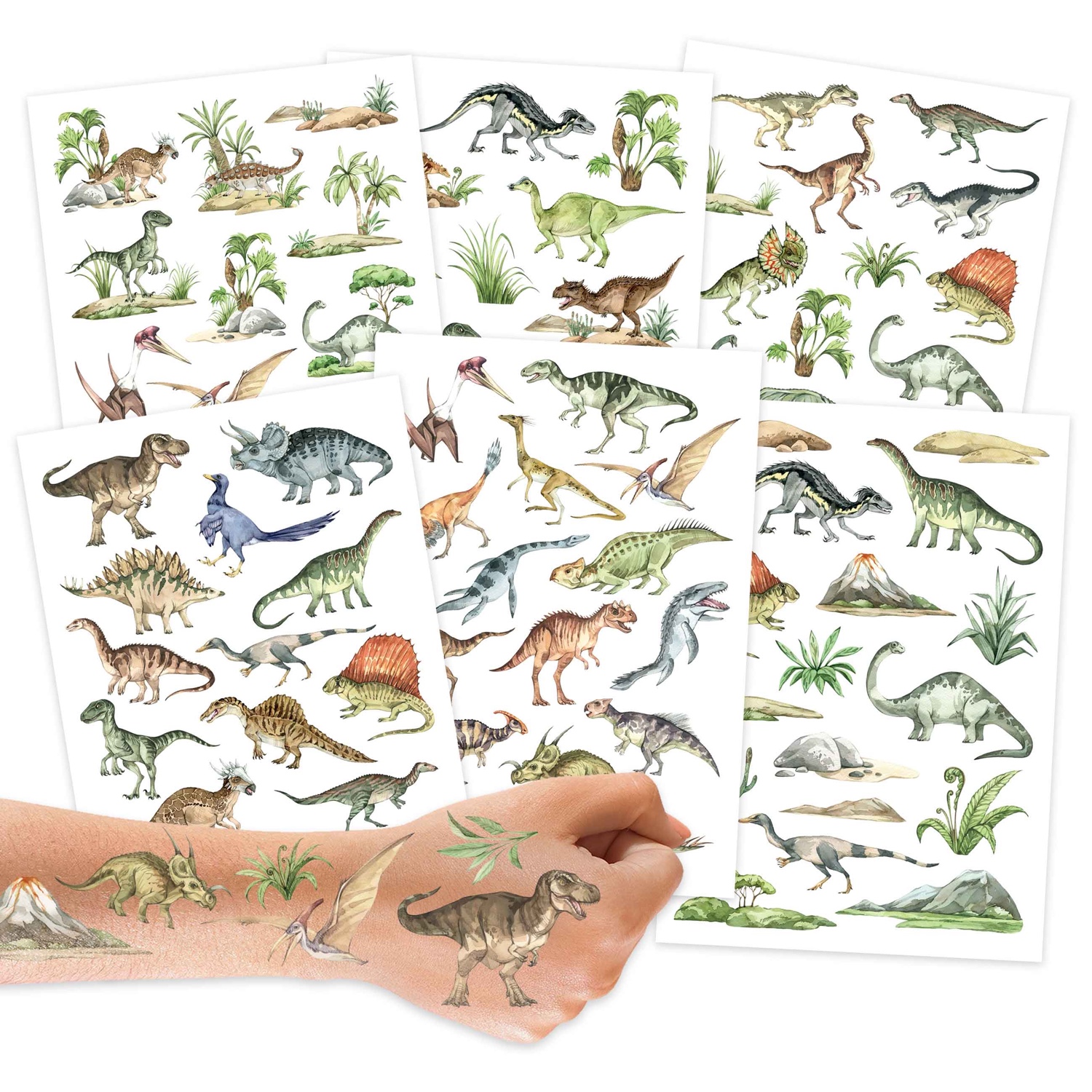 Kindertattoos "Welt der Dinos" – Kreativer Ausdruck und Geschichten erzählen