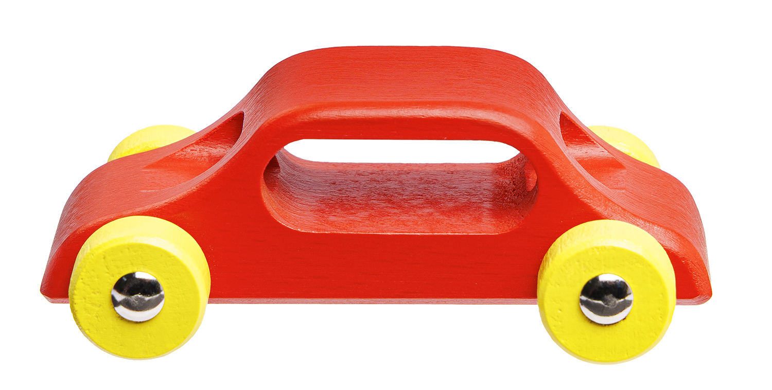 Limousinchen rot: Robustes Holzfahrzeug für Feinmotorik und Rollenspiel