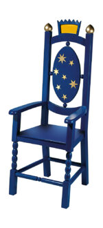 Geburtstagsstuhl Blau für Rituale und Rollenspiele