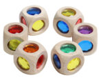 Glitzerwürfel aus Holz: Ziffern und Kleinbuchstaben für spielerisches Lernen – Bild 3