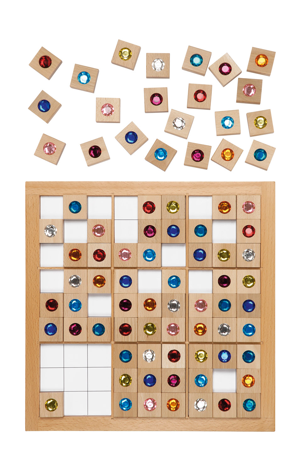 Juwelen-Sudoku 9x9: Logikspiel mit farbigen Juwelen