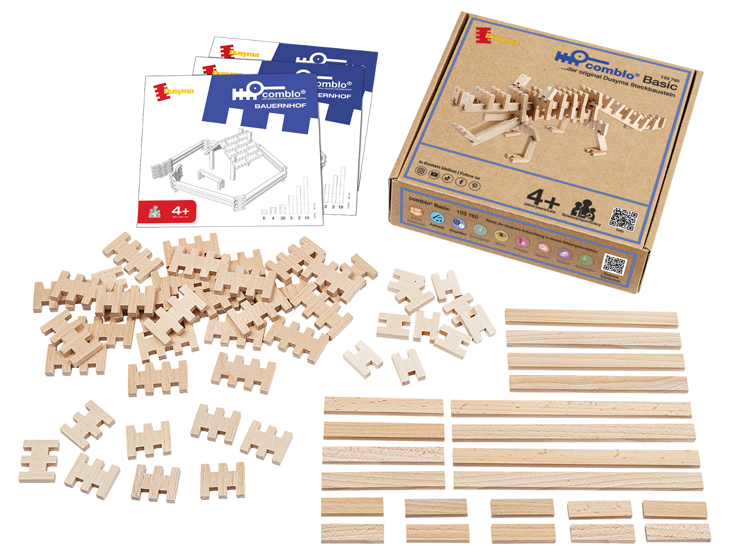 comblo® Basic Grundset für Apropos Mathe – Konstruktionsmaterial aus Buchenholz