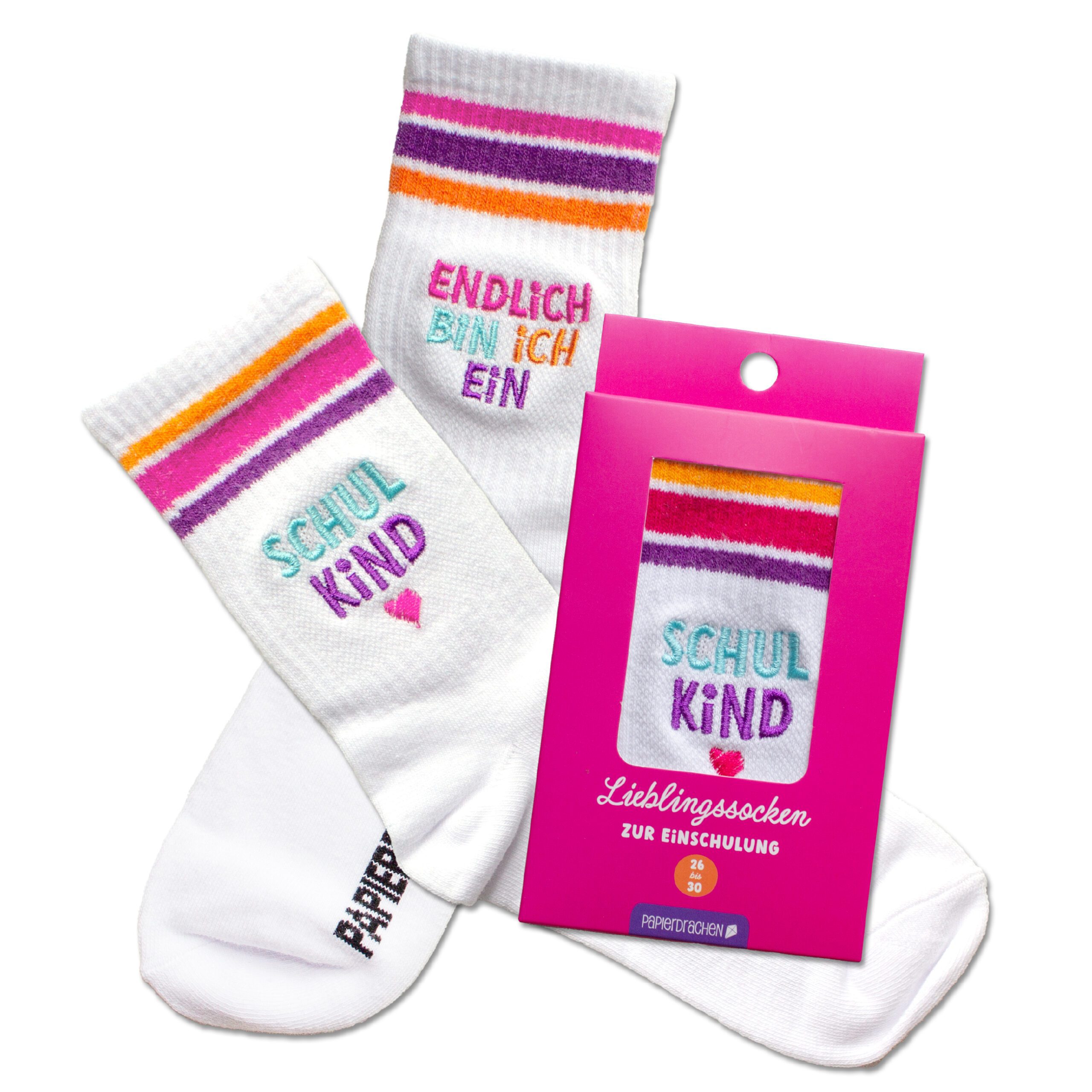 Schulkind Socken Pink – Symbol für den Schuleintritt
