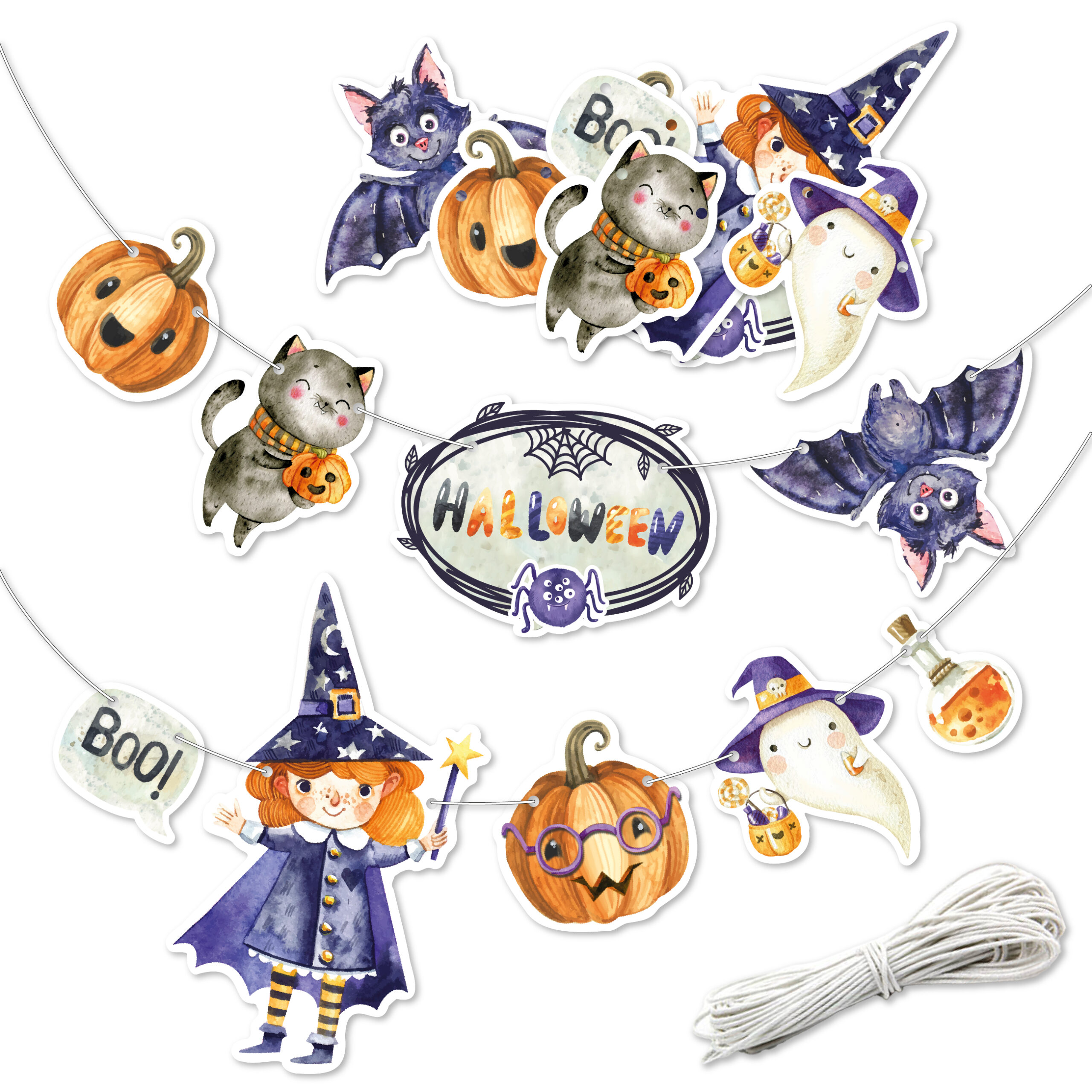 Halloween-Girlande zum gemeinsamen Gestalten und Dekorieren