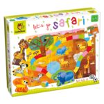 Safari Puzzle & Brettspiel: Feinmotorik und Farberkennung