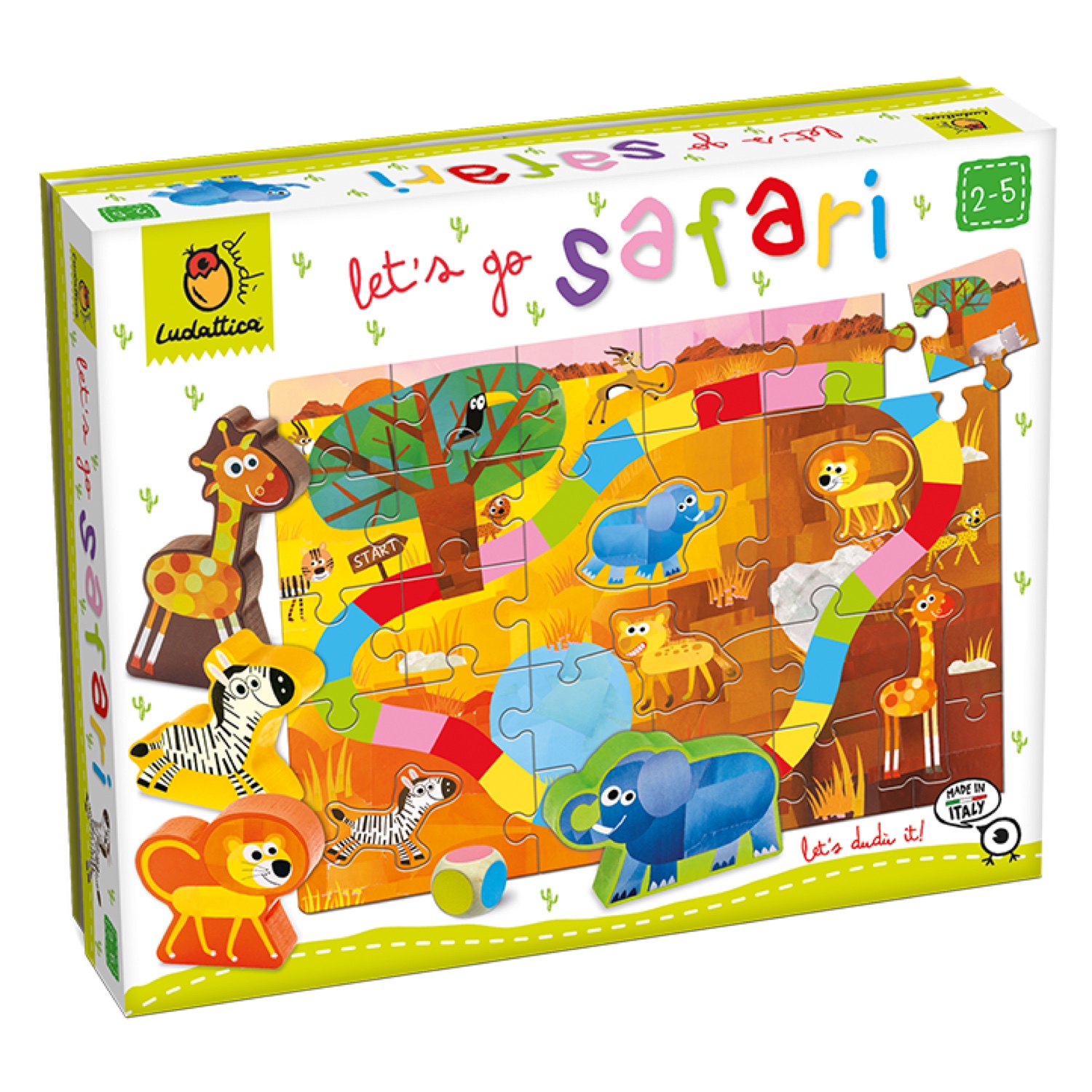 Safari Puzzle & Brettspiel: Feinmotorik und Farberkennung