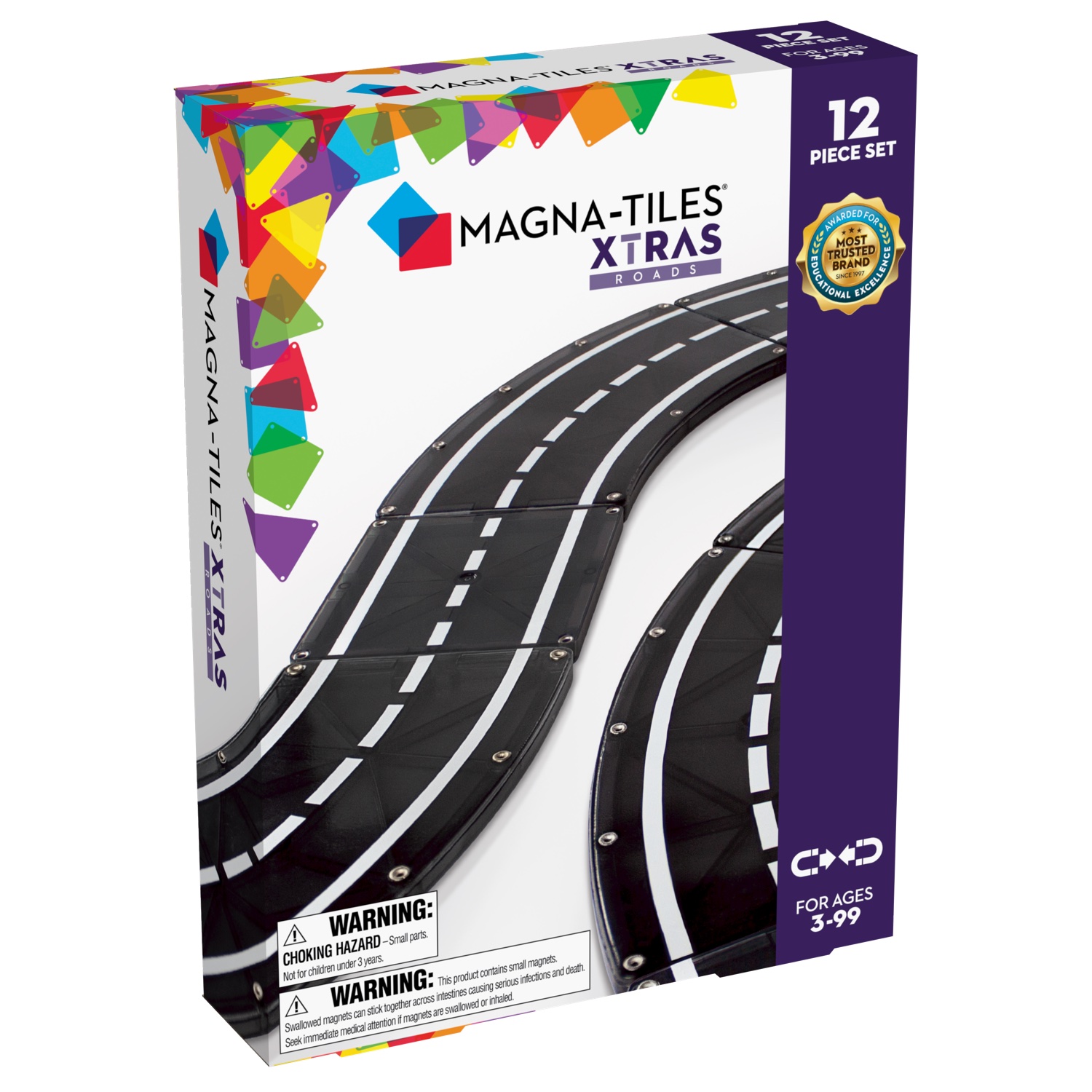 Magna-Tiles® XTRA Roads Set: Magnetische Strassen für Konstruktion und Rollenspiel