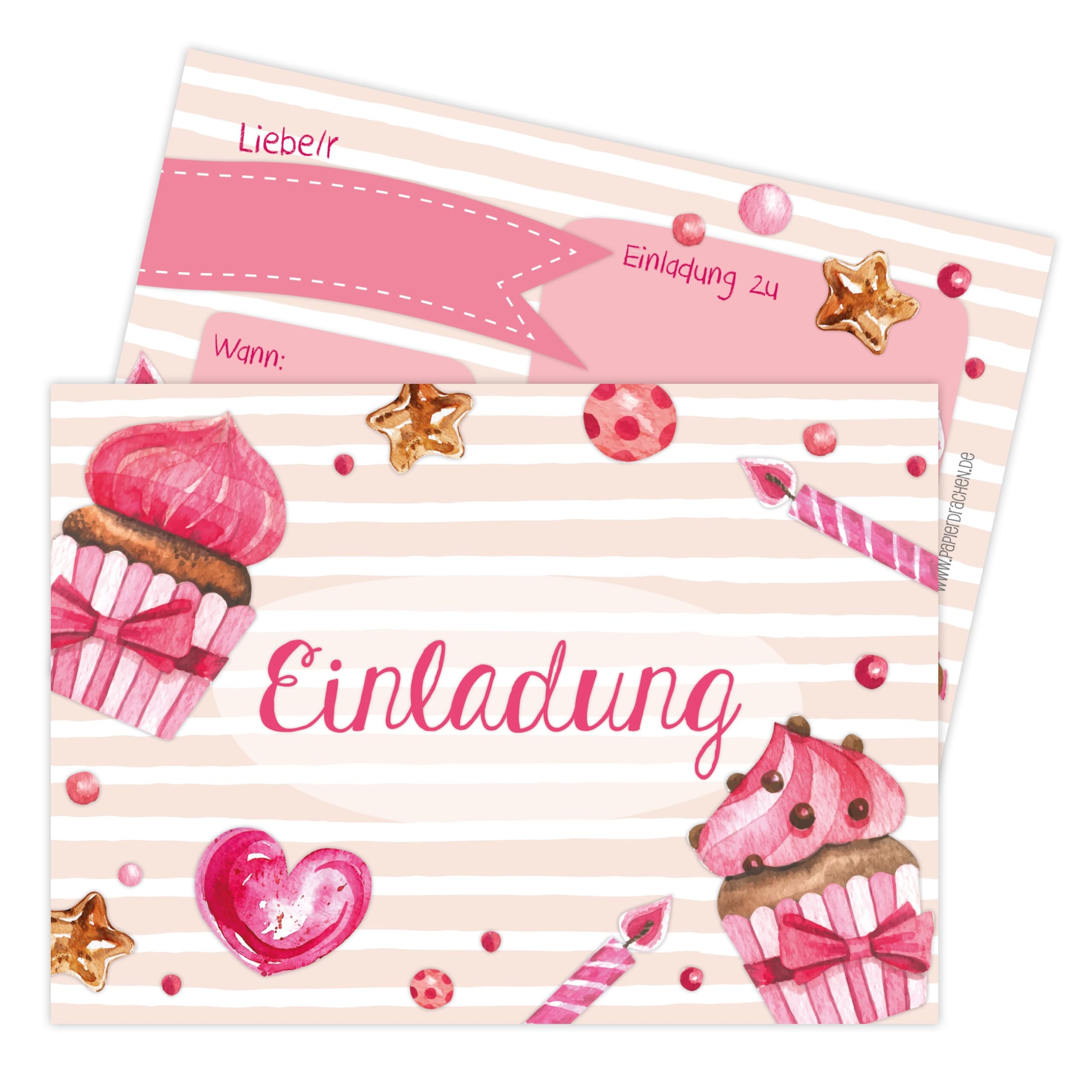 Einladungskarten Törtchen rosa – Förderung von Kommunikation und Ritualen