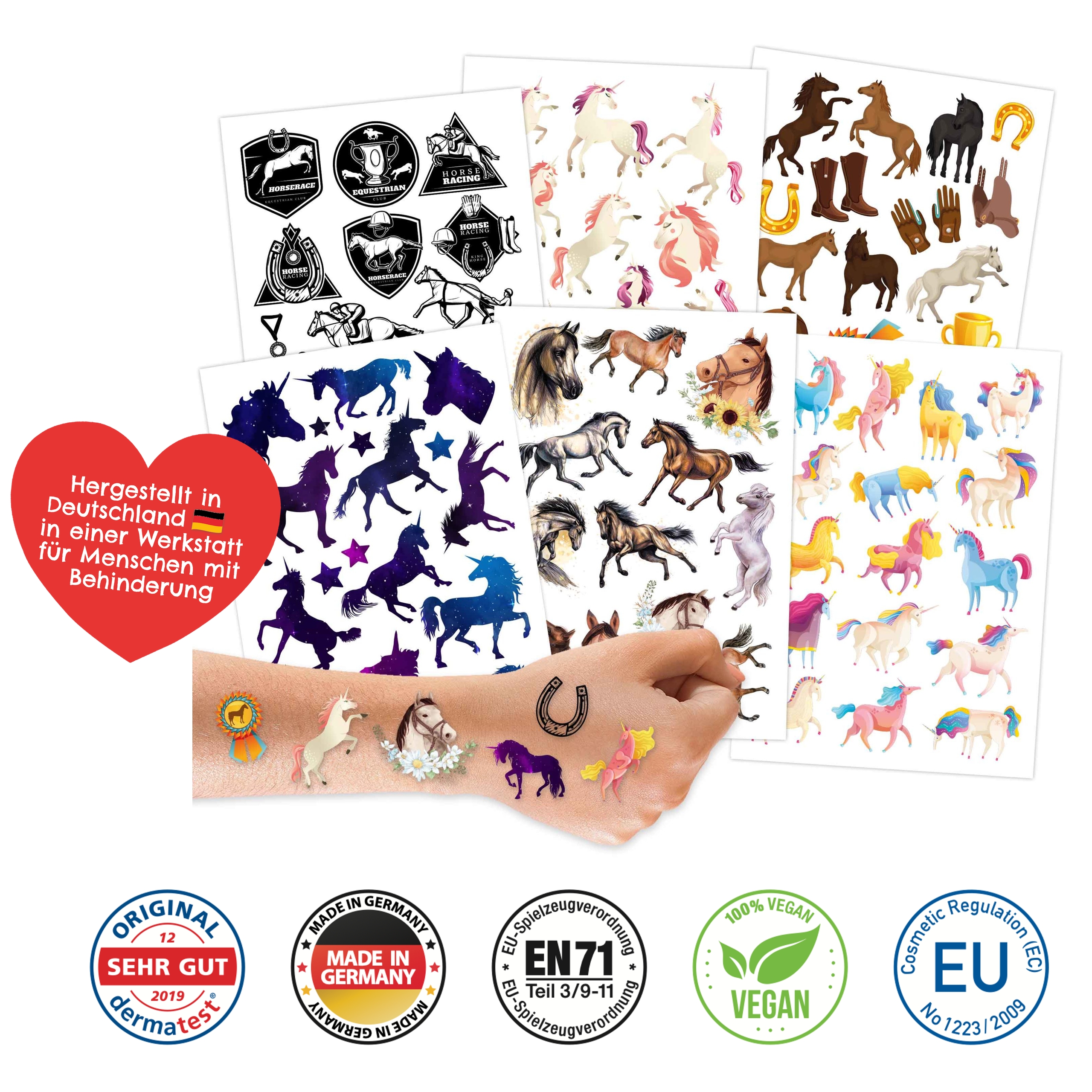 Temporäre Kindertattoos Pferde – Kreativität und Rollenspiel