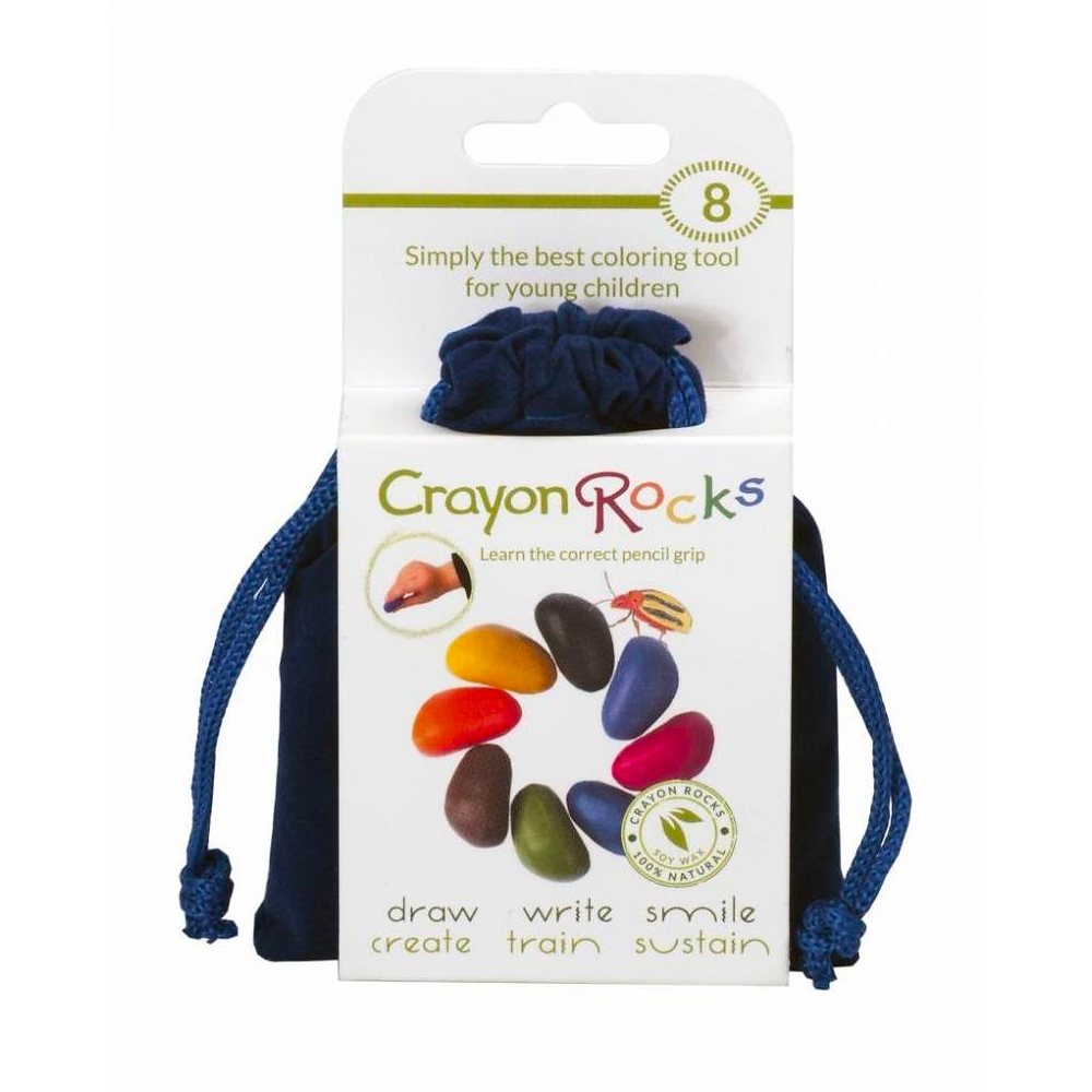 Crayon Rocks: Ergonomische Wachsmalstifte für kreatives Gestalten (8 Farben)