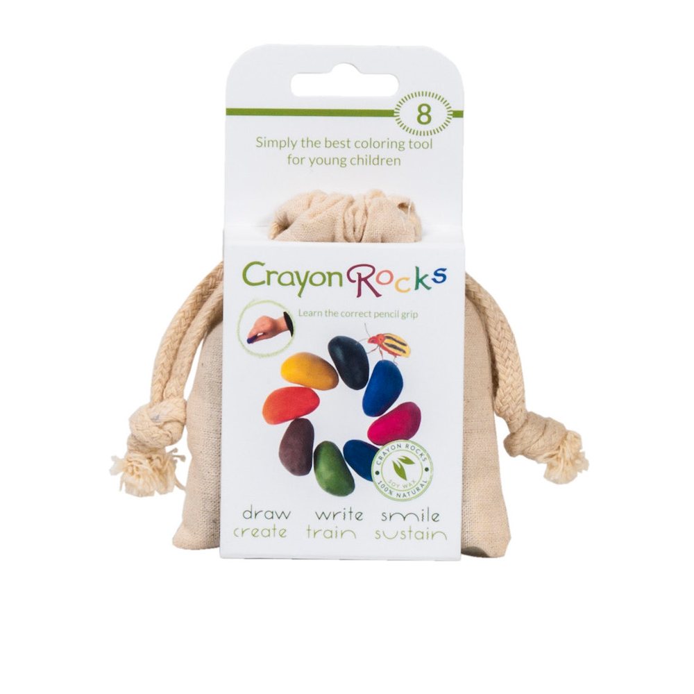 Crayon Rocks (8 Farben) – Ergonomische Wachsstifte für Feinmotorik