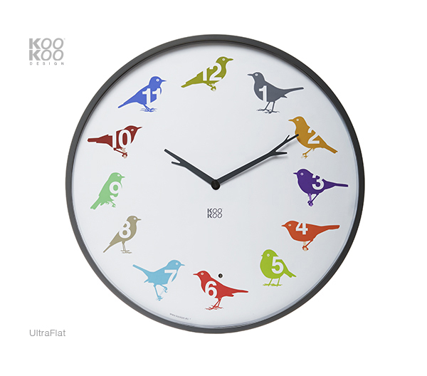 KooKoo UltraFlat Color Singvogeluhr: Naturklänge und Zeiterfassung für Kinder