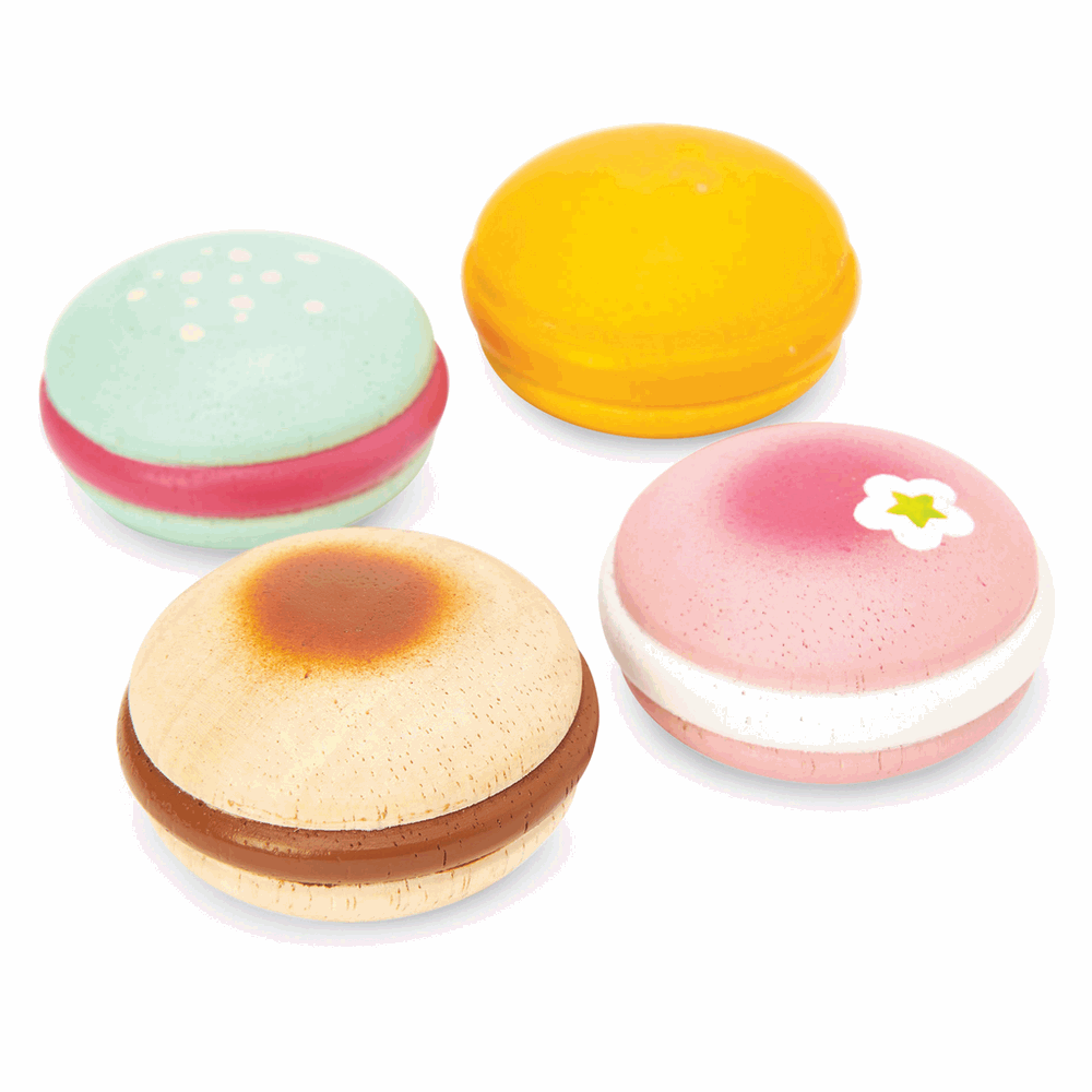 Macarons aus Holz für Rollenspiele und frühe Sprachförderung