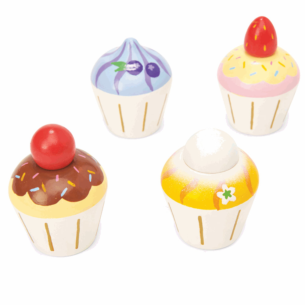 Holz-Cupcakes für kreatives Rollenspiel und soziales Lernen