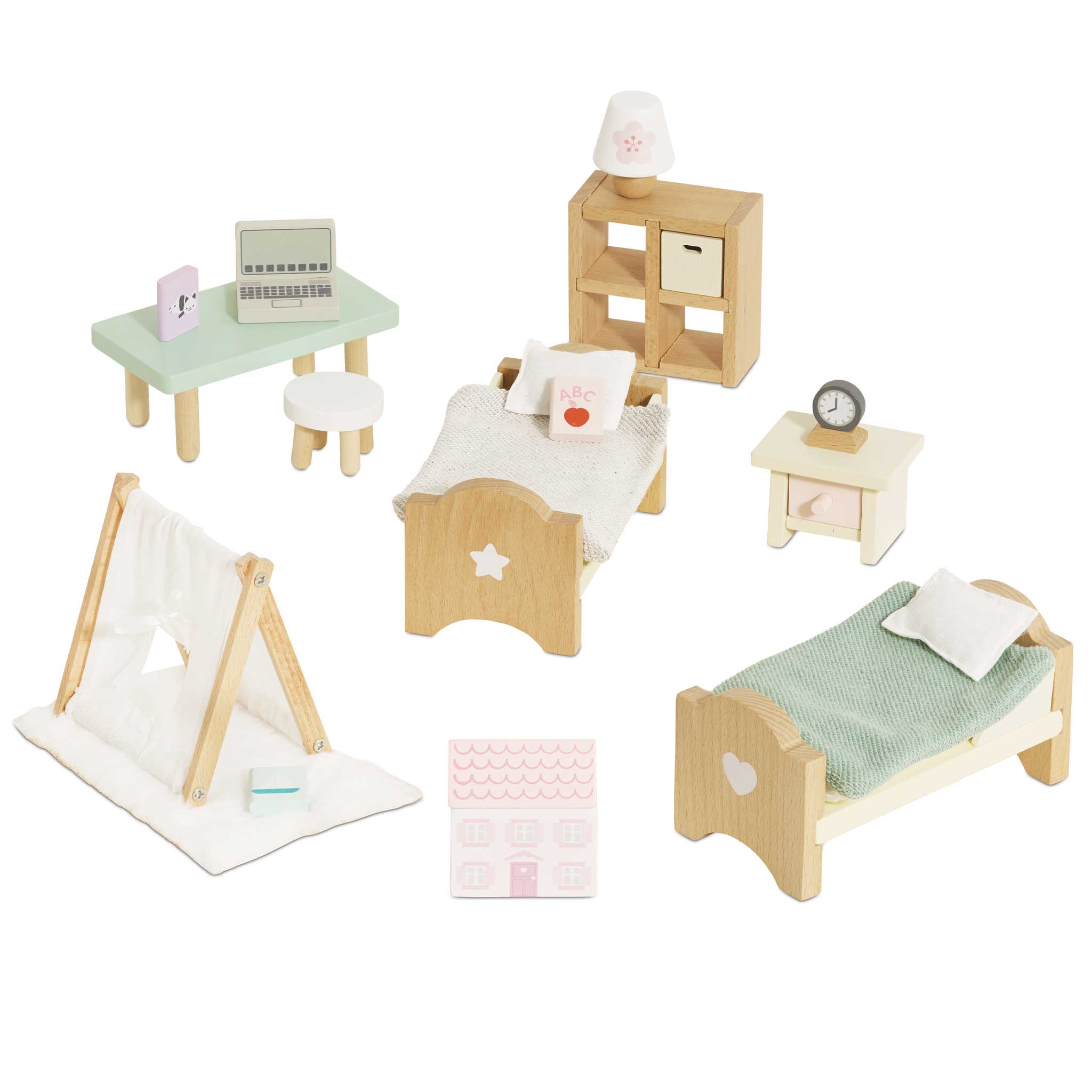 Möbelset Kinderzimmer für Rollenspiele im Puppenhaus