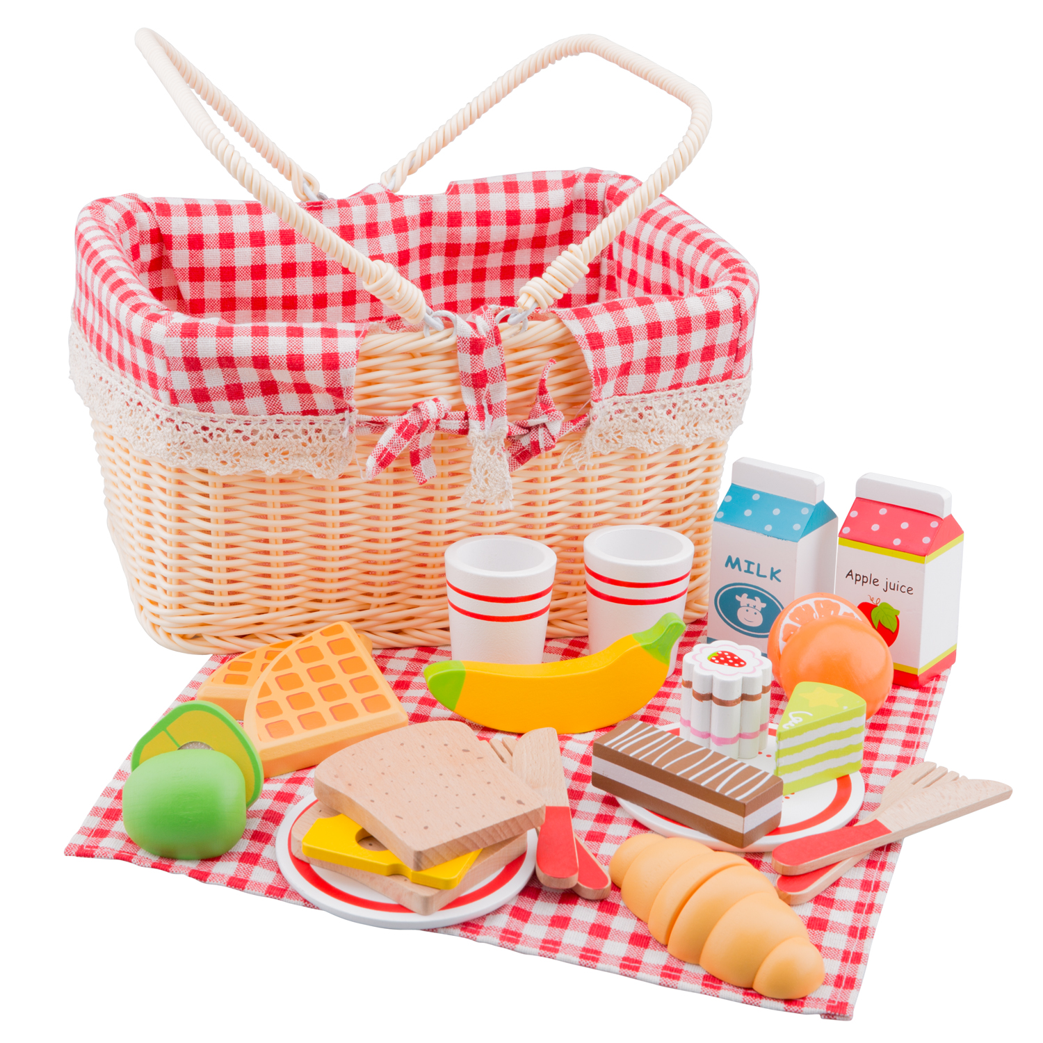 Picknickkorb Set für Rollenspiele und Sprachanregung
