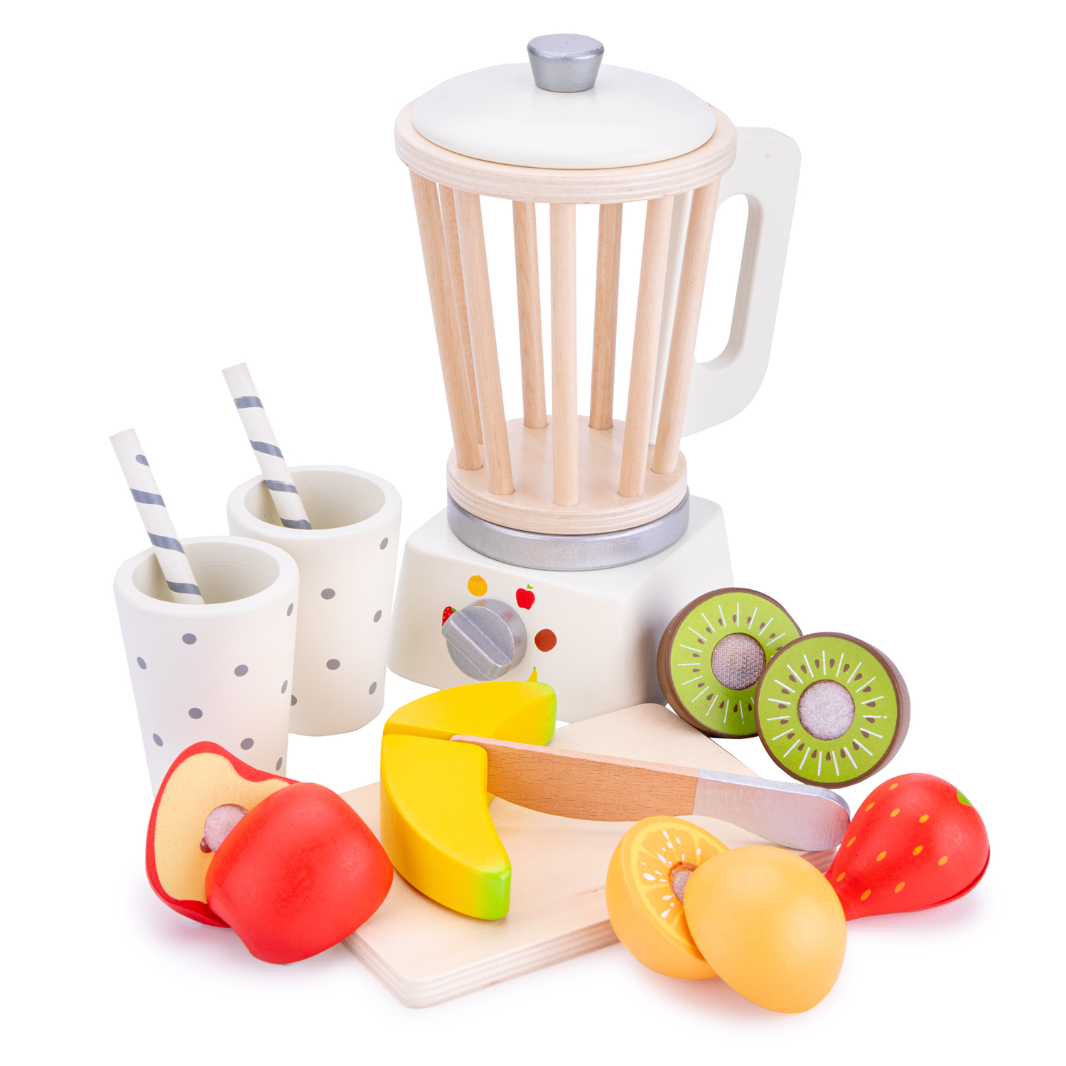 Smoothie Mixer Set aus Holz – Rollenspiel für die Kita-Küche