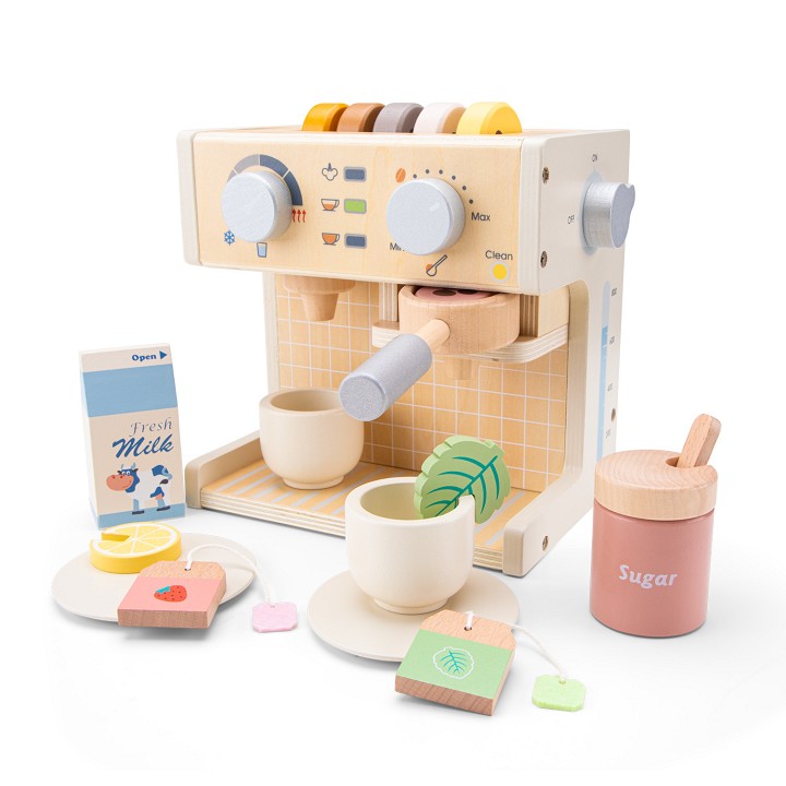 Holz-Kaffeemaschine für Rollenspiele in Kita und Kindergarten