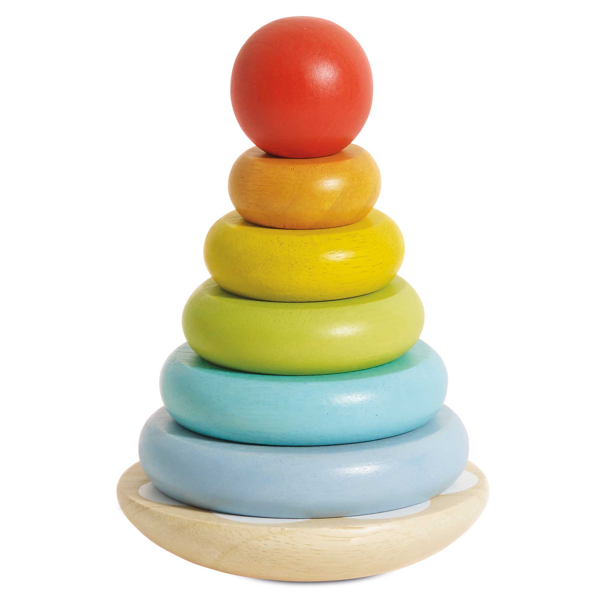 Regenbogen Steckturm aus Holz: Förderung von Feinmotorik und Farberkennung