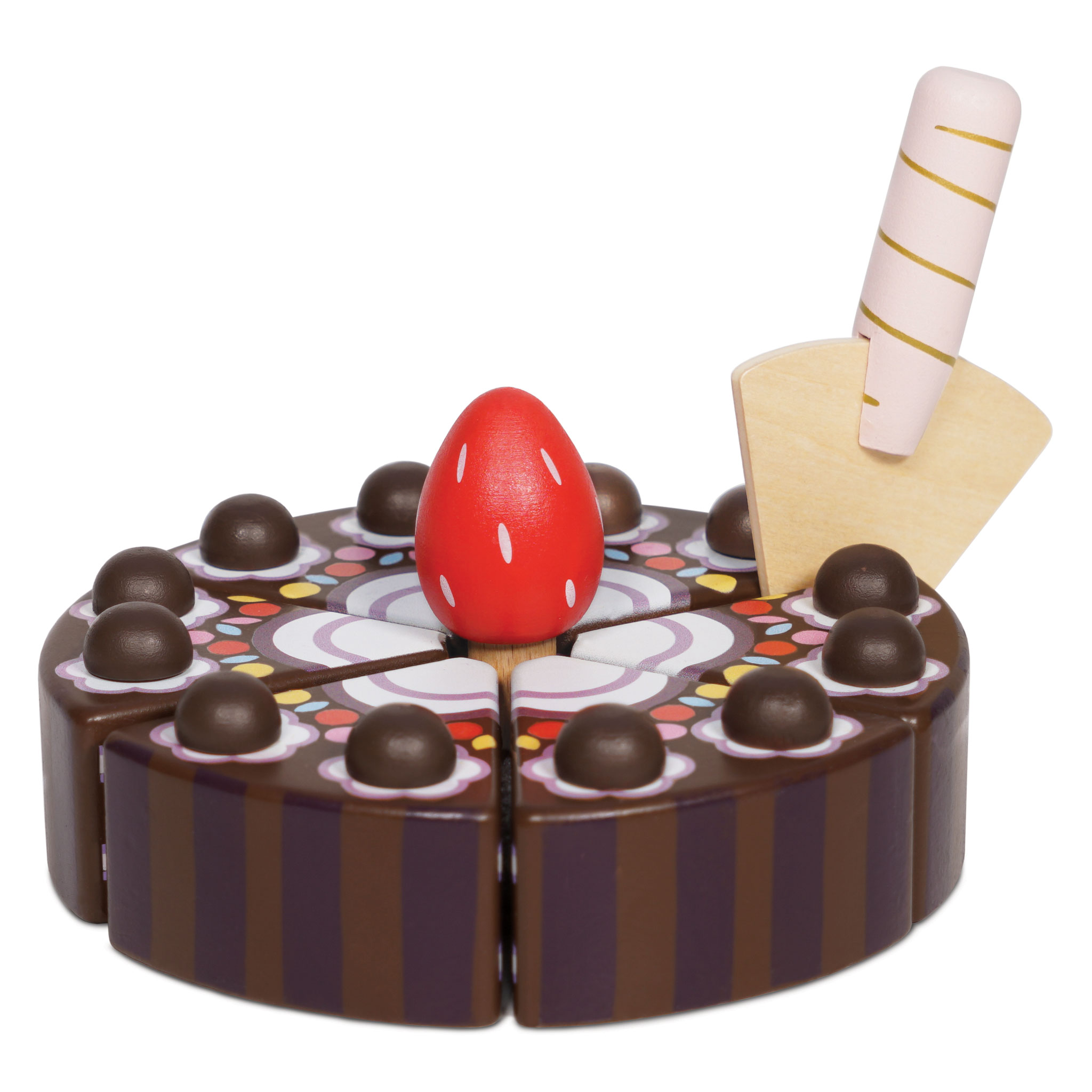 Schokoladen-Torte aus Holz für Rollenspiele im Kita-Alltag