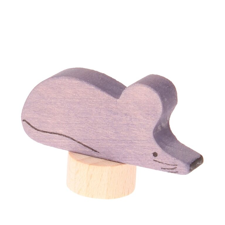 Steckfigur grau-lila Maus