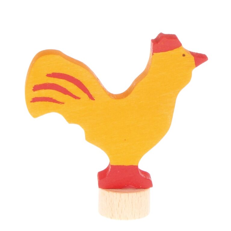 Steckfigur gelber Hahn