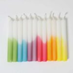 Festtags-Kerzen Dip-Dye Regenbogen 12 Stk.