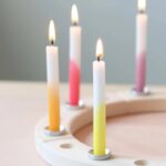 Festtags-Kerzen Dip-Dye Regenbogen 12 Stk.