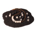 Perlenset Holzjuwelen, monochrom/natur, 25 Teile