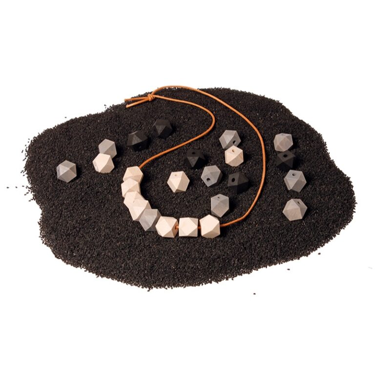 Perlenset Holzjuwelen, monochrom/natur, 25 Teile