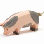 Schwein gefleckt Kopf tief
