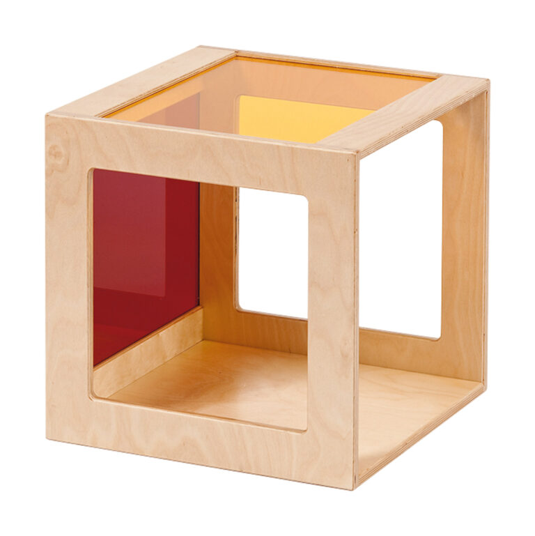 Acrylglaswürfel Rot/Gelb für Farb- und Konstruktionsspiele