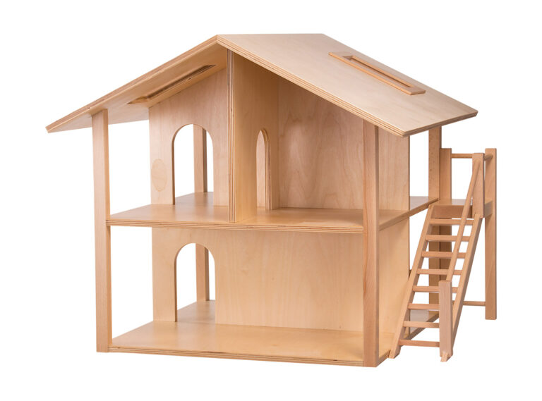 Robustes Puppenhaus aus Holz für gemeinsames Rollenspiel