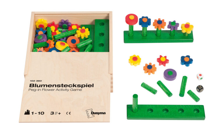 Blumensteckspiel: Feinmotorik, Farberkennung und logisches Denken