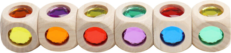 Glitzerwürfel aus Holz: Ziffern und Kleinbuchstaben für spielerisches Lernen