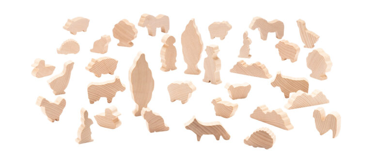 Kleine Farm natur: Naturbelassene Holzfiguren für Rollenspiel und Fantasie